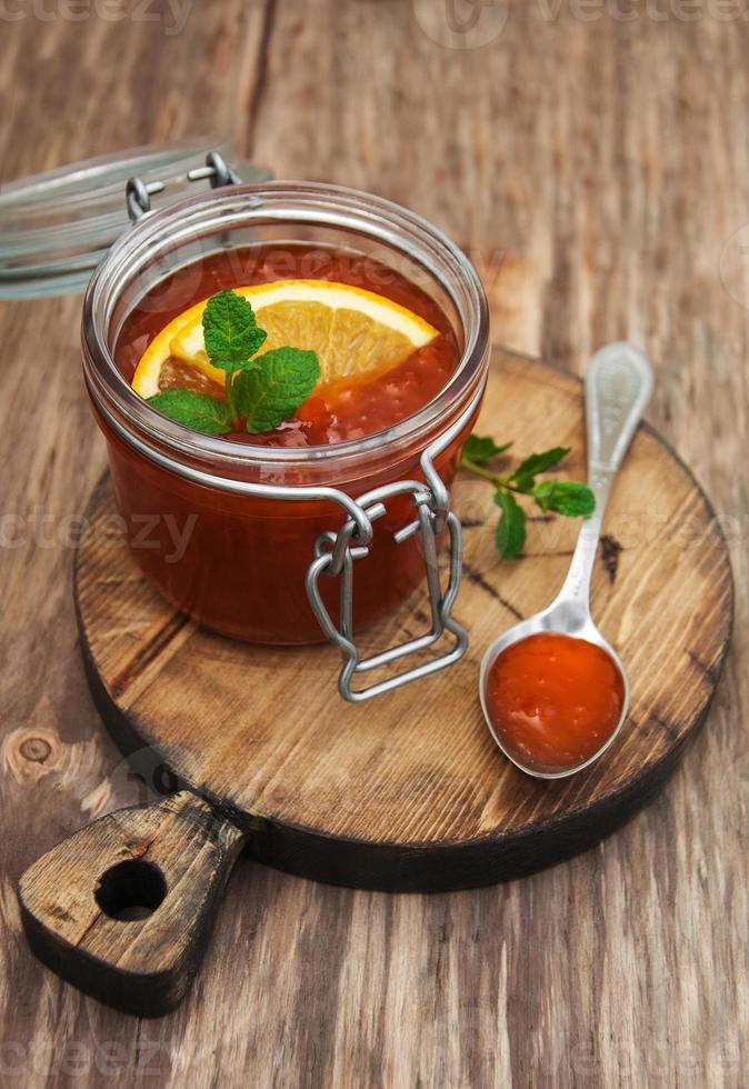 Delicious orange jam photo