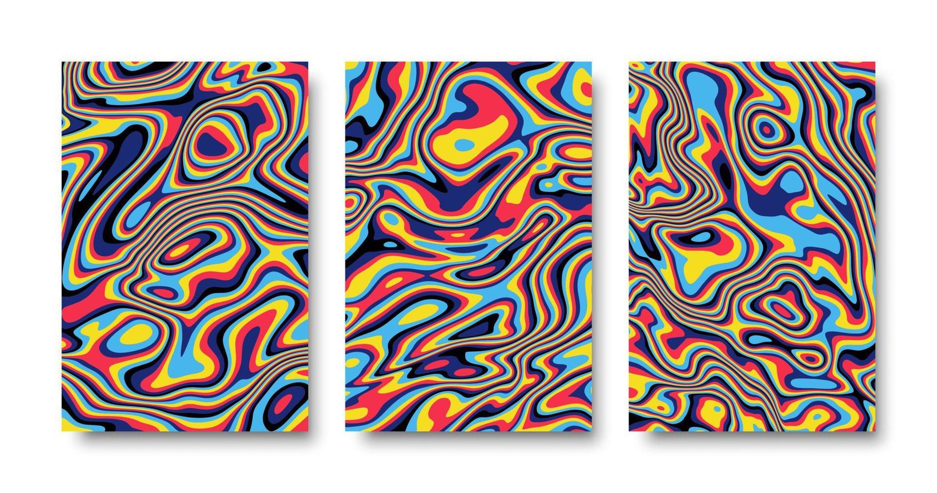 conjunto de fondo de cubierta colorida abstracta vector