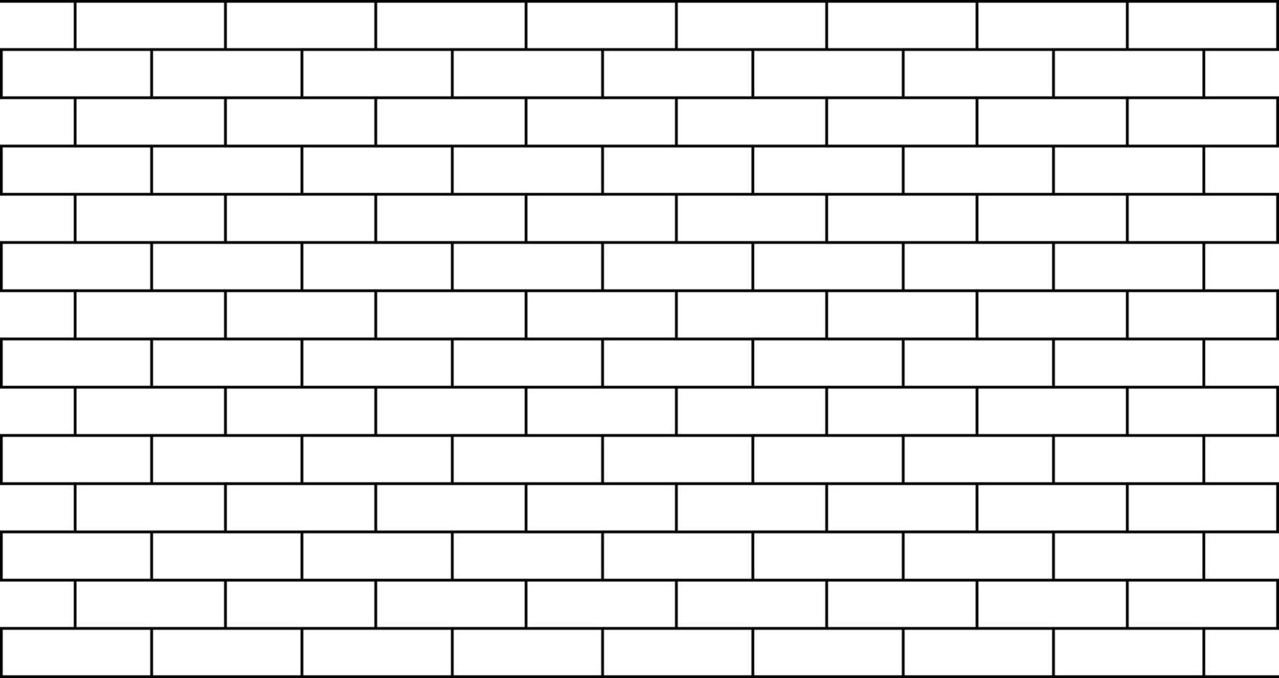 Subway tile background. Black and white brick wall pattern for kitchen and bathroom. Vector illustration.