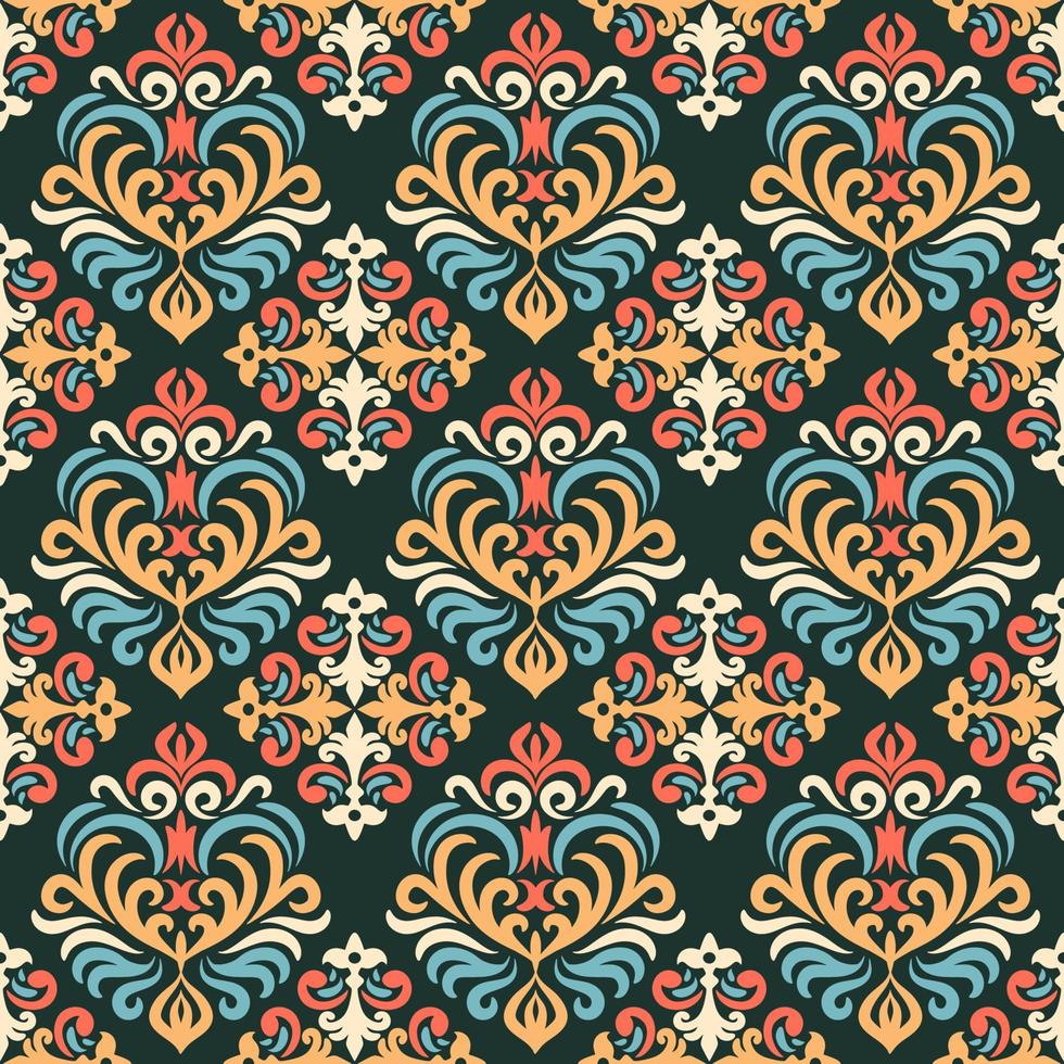 Oriental Damask Seamless Pattern Ornament vector