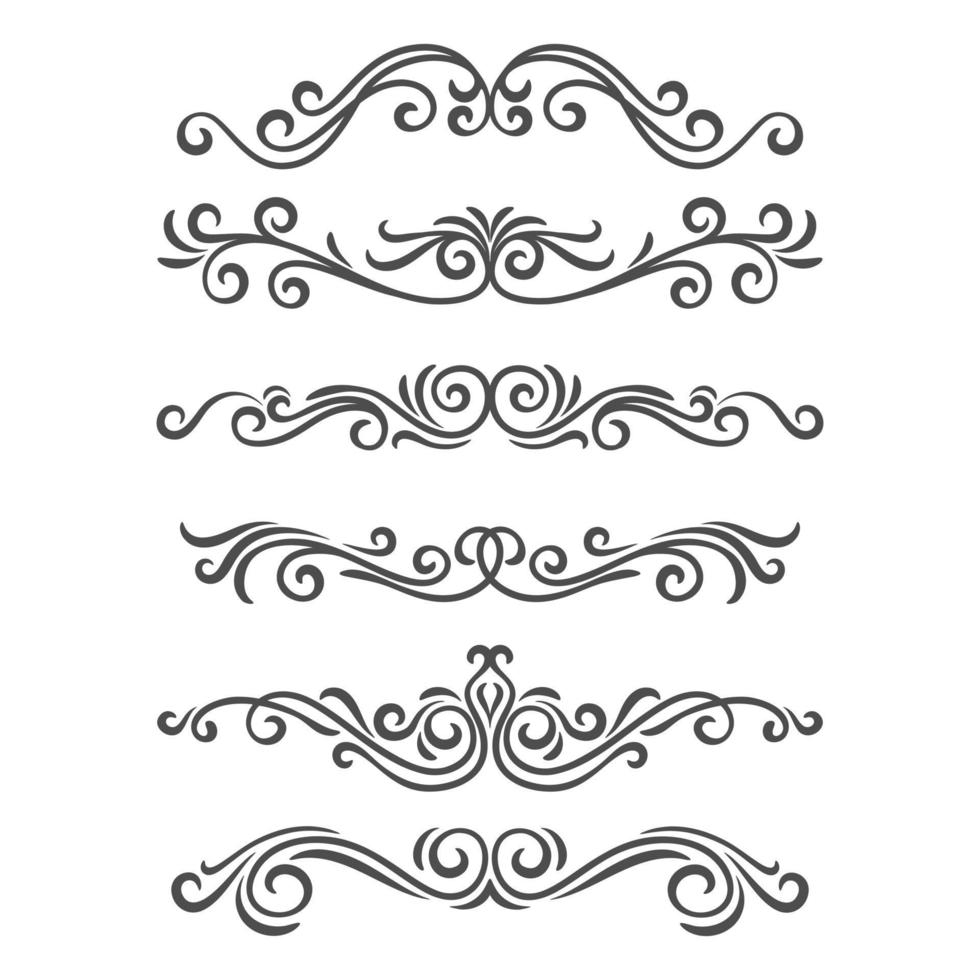 Borders and dividers decorative ornate elements vector