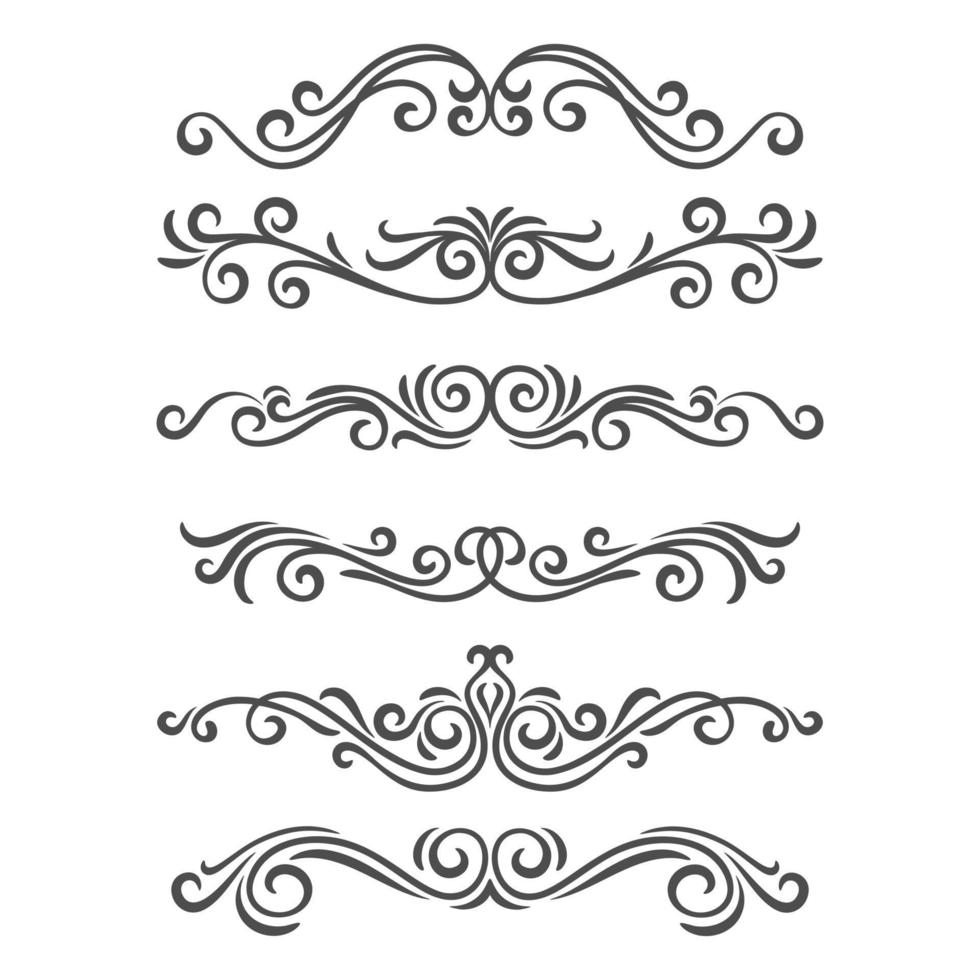 Borders and dividers decorative ornate elements vector