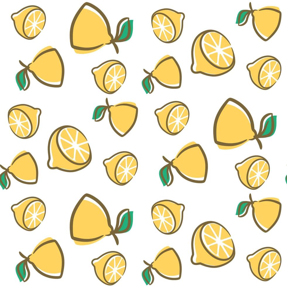 Tropical seamless pattern with yellow lemons vector
