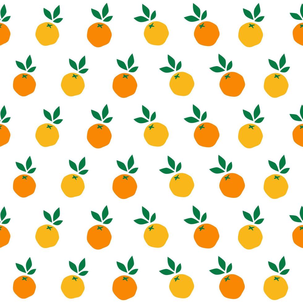 Tropical seamless pattern with orange fruit vector