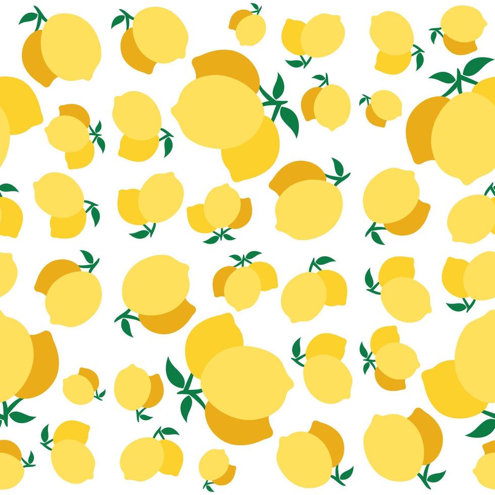 Tropical seamless pattern with yellow lemons vector
