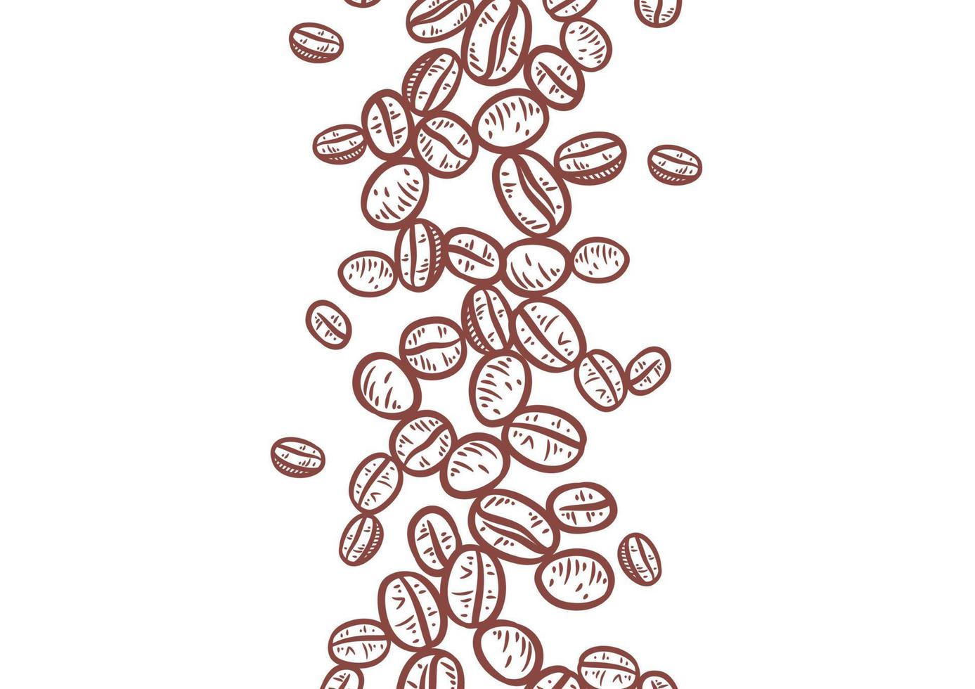 Hand drawn background with coffee beans vector