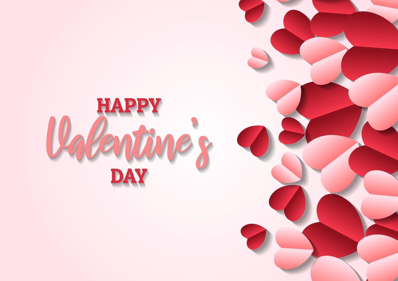 Happy valentine's day heart frame background vector