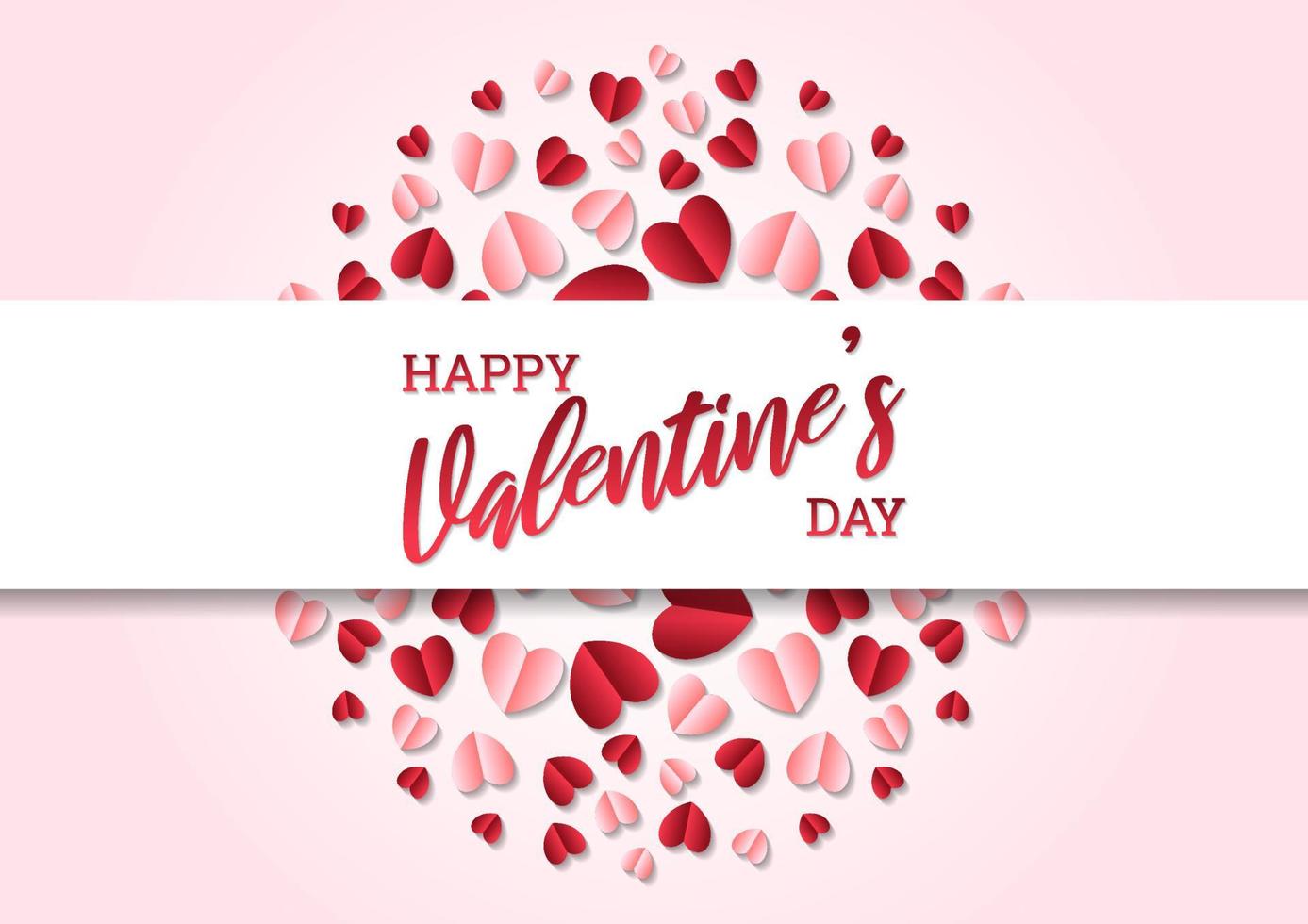 Happy valentine's day heart frame background vector