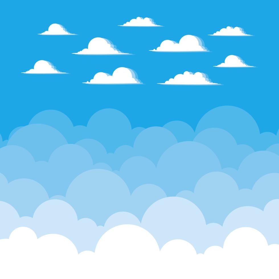 Blue sky with clouds background vector