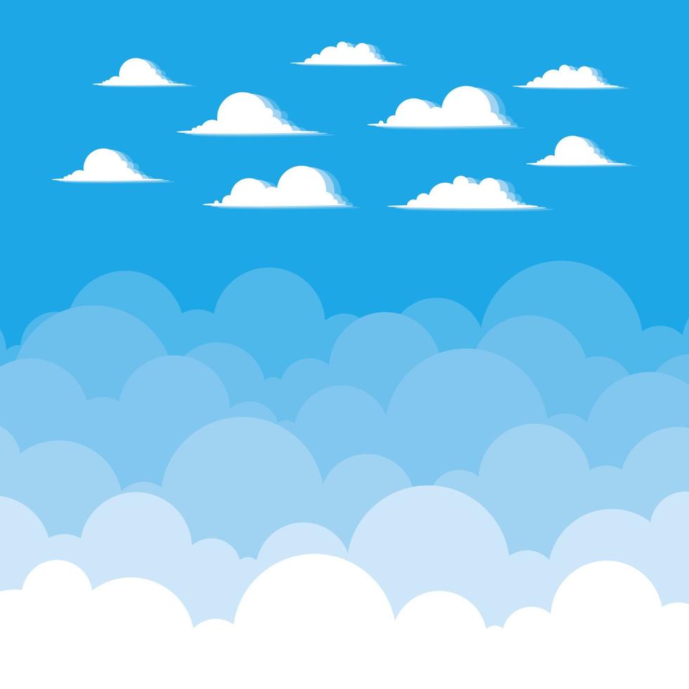 cielo azul con fondo de nubes vector