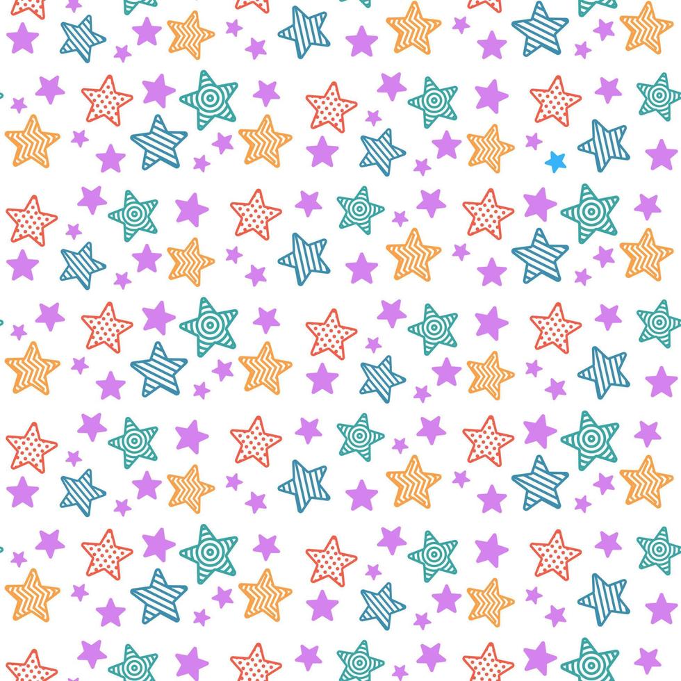 Hand Drawn Stars Seamless Pattern vector