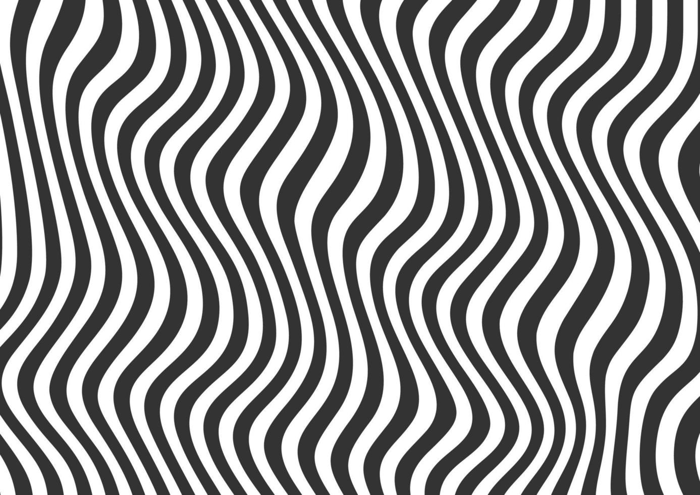 Abstract black and white wavy lines striped background vector