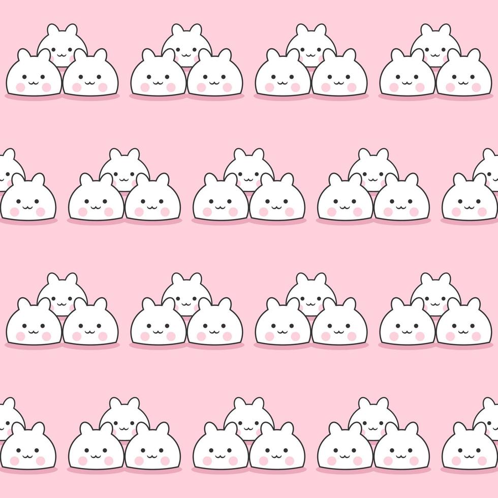 Seamless pattern with doodle kawaii vector