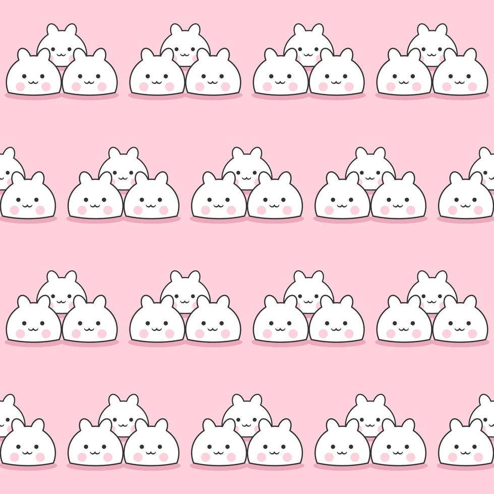 Seamless pattern with doodle kawaii vector