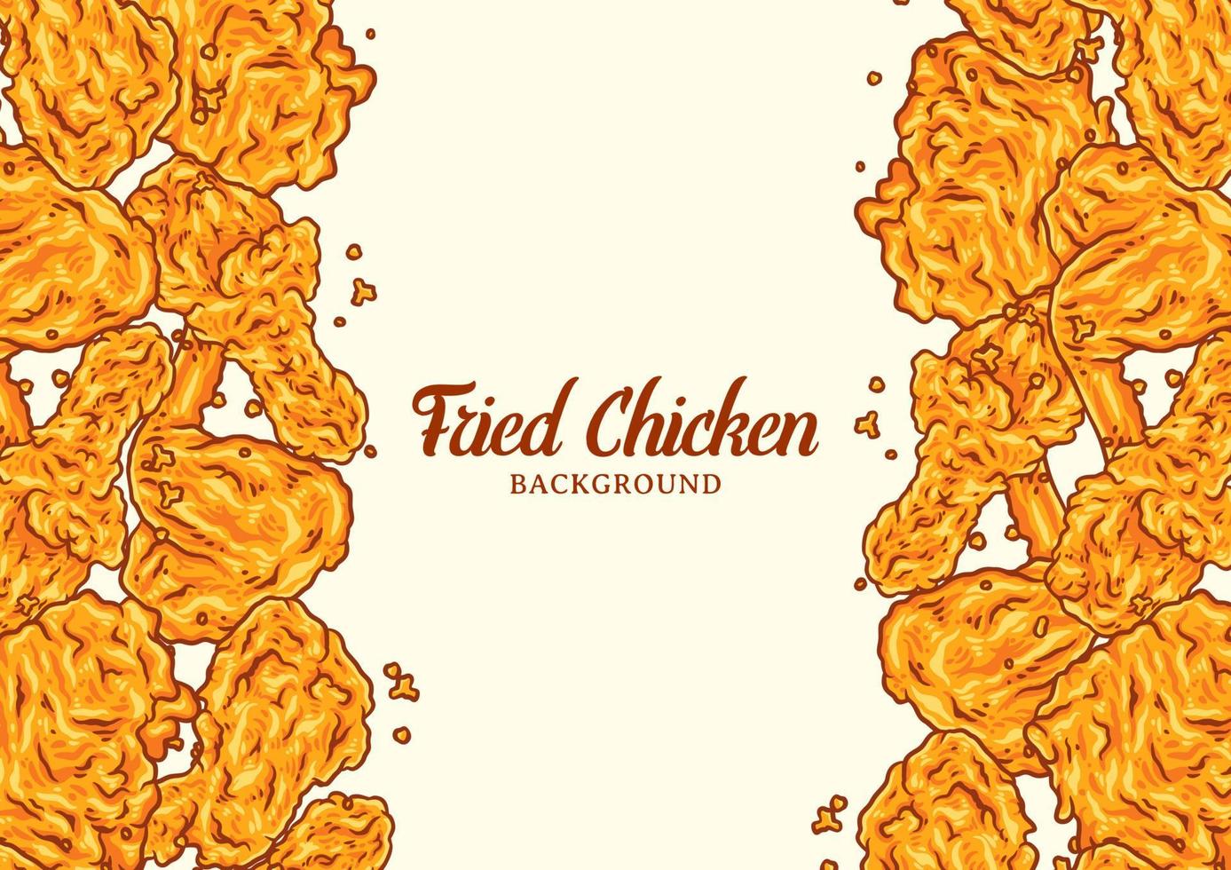 Crispy fried chicken background template vector