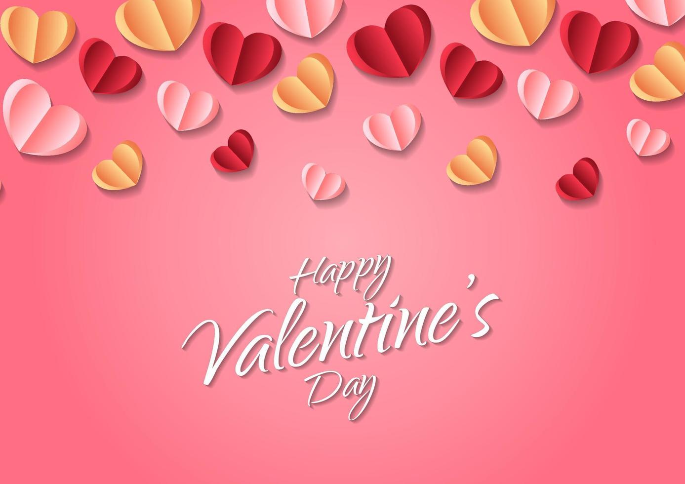 Happy valentine's day heart frame background vector