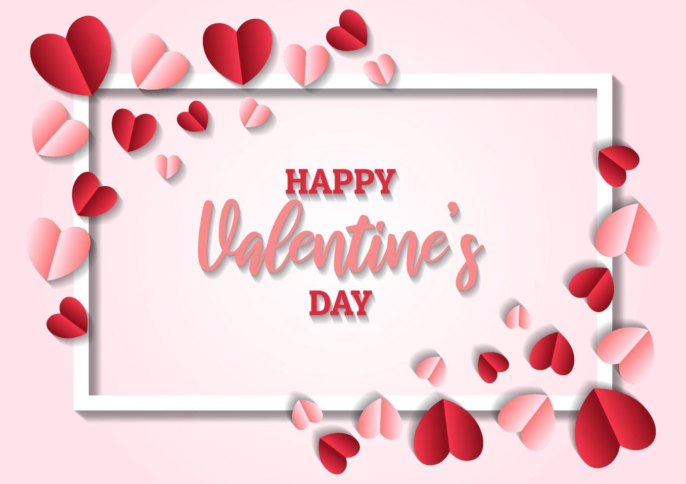 Happy valentine's day heart frame background vector