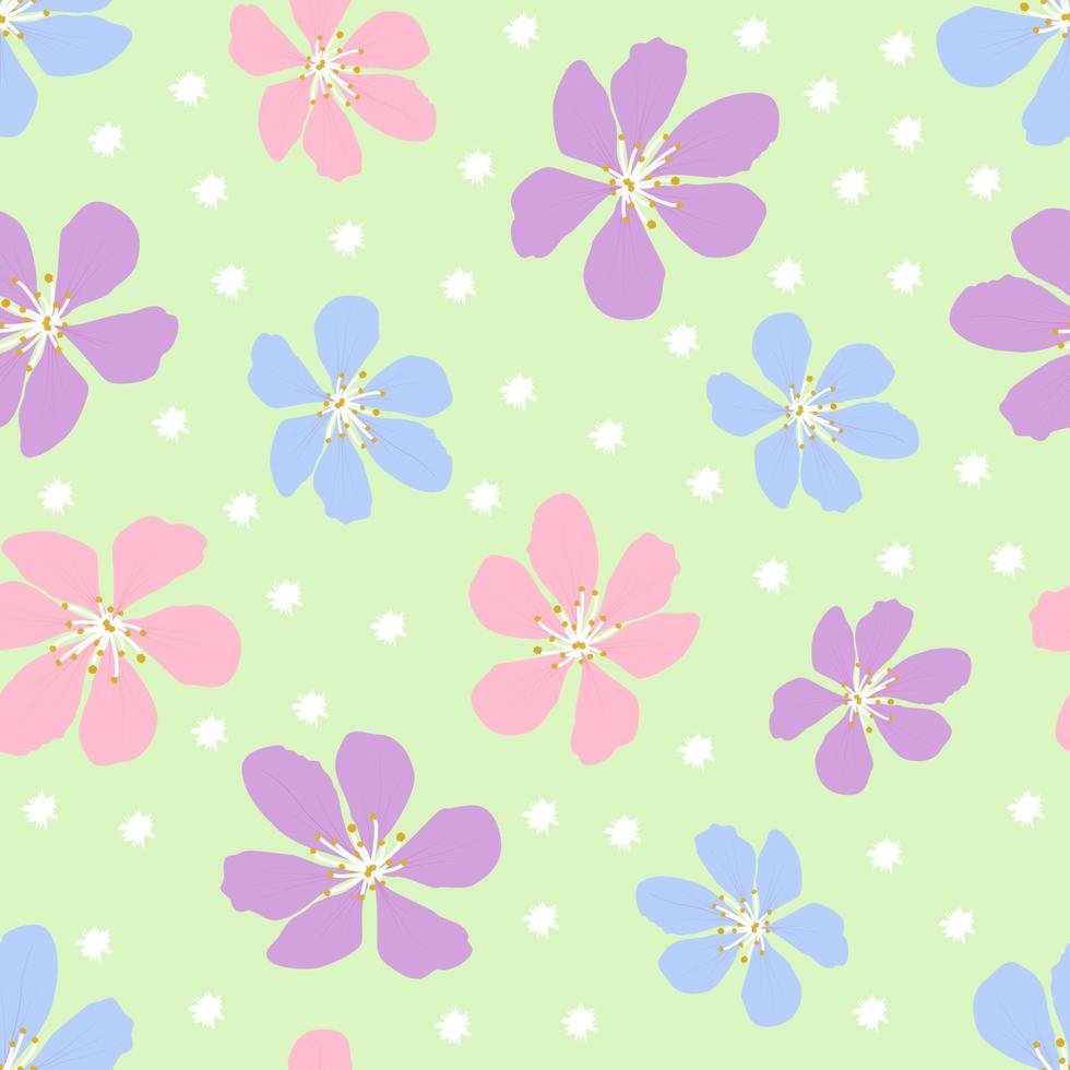 Spring flowers abstract seamless pattern vector