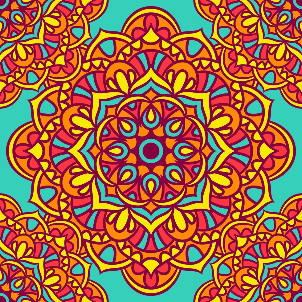 Mandala Round Ornament Seamless Pattern vector