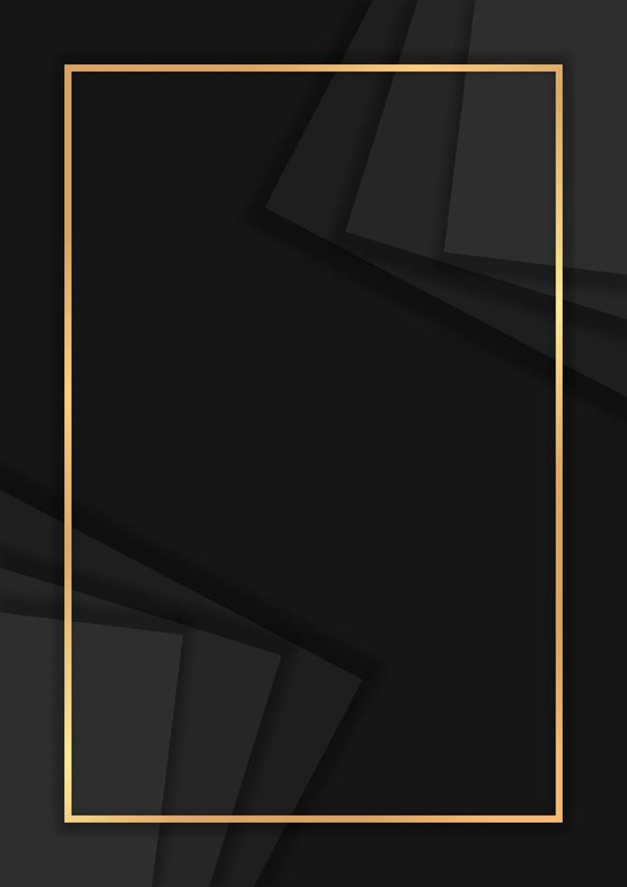 Luxury dark abstract background with overlap layers vector