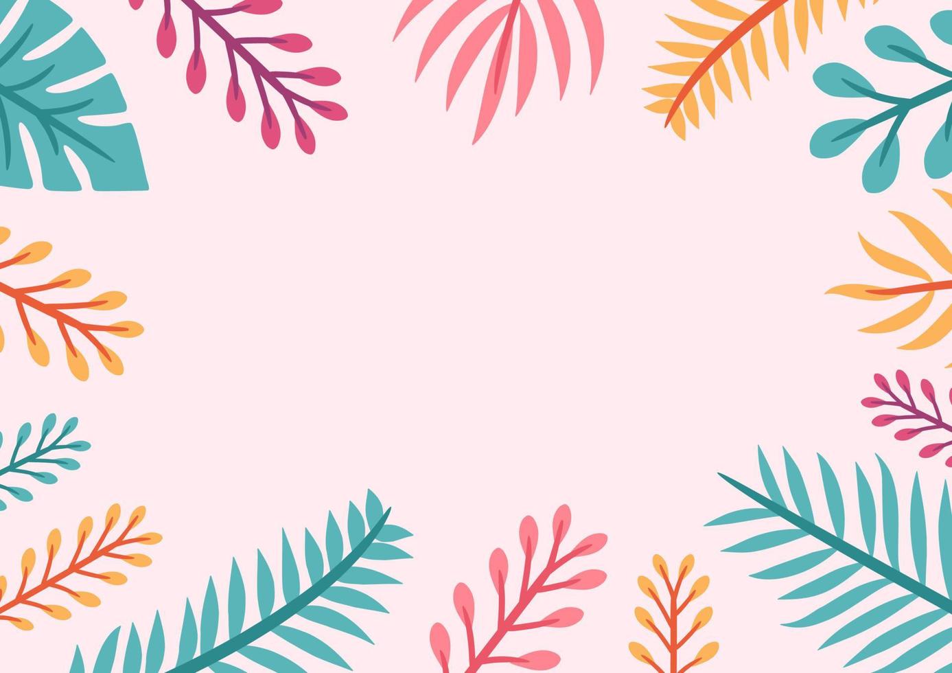 Modern tropical leaves background design vector