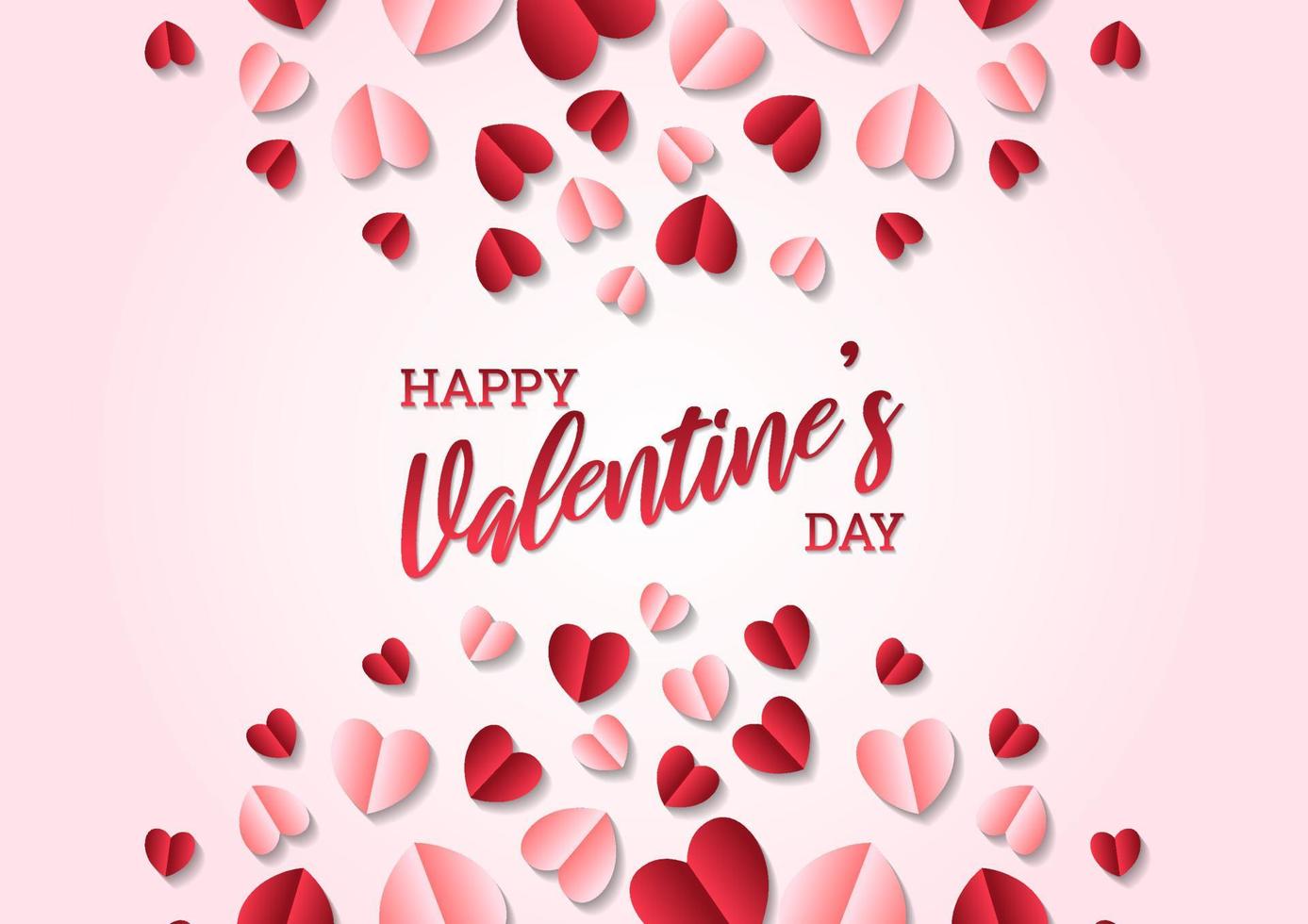Happy valentine's day heart frame background vector