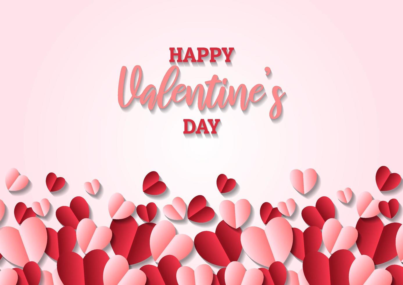 Happy valentine's day heart frame background vector