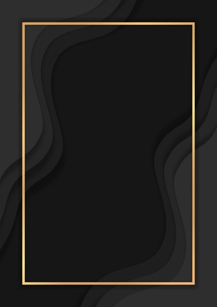 Luxury dark abstract background with overlap layers vector