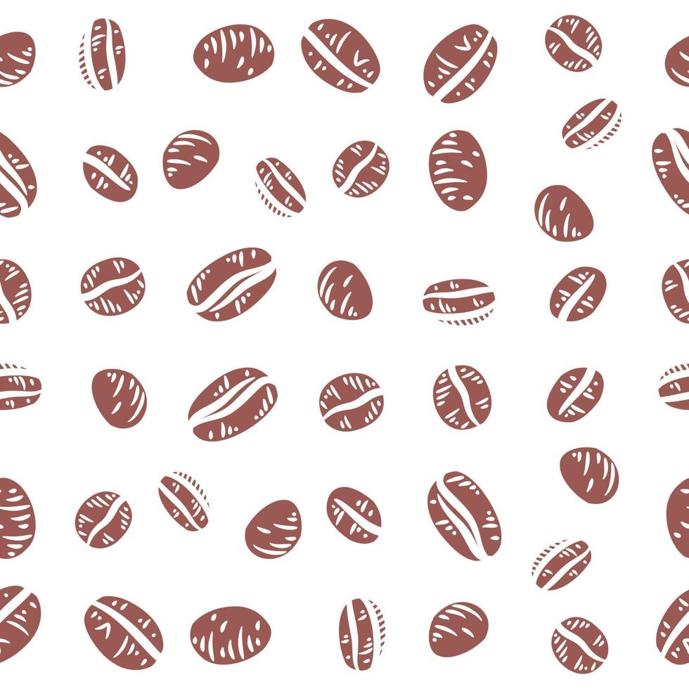 Coffee beans seamless pattern background vector