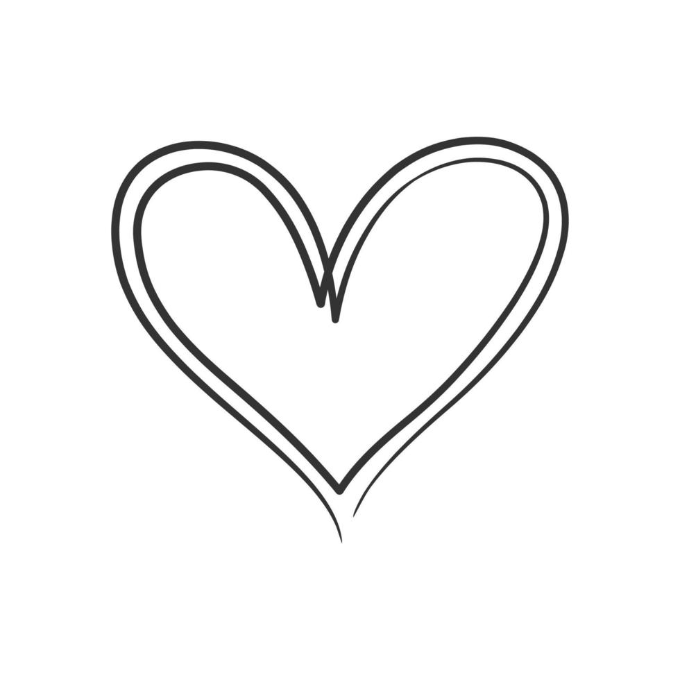 Continuous line drawing of love sign. Love heart one line drawing vector