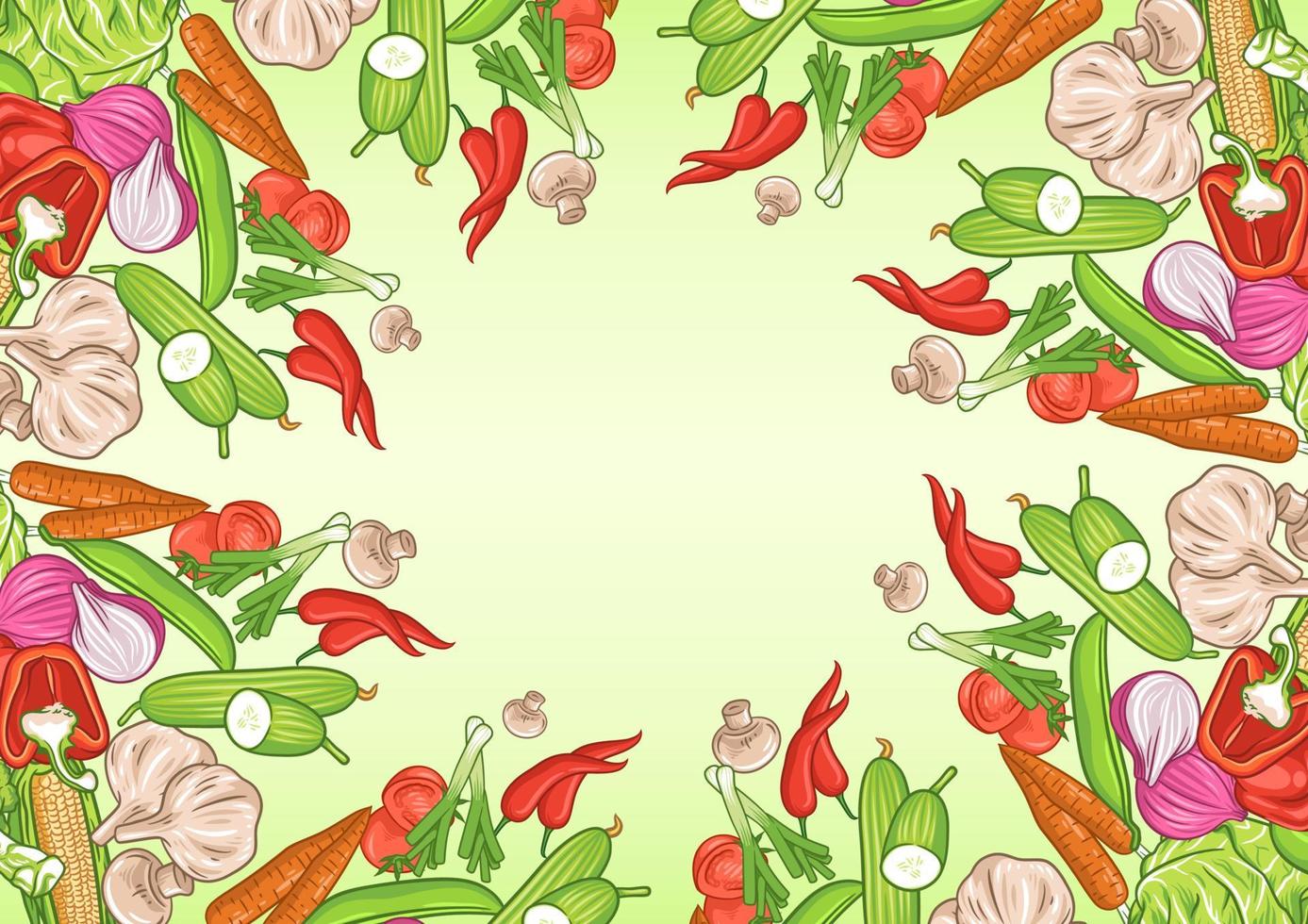 Vegetables background with text space vector