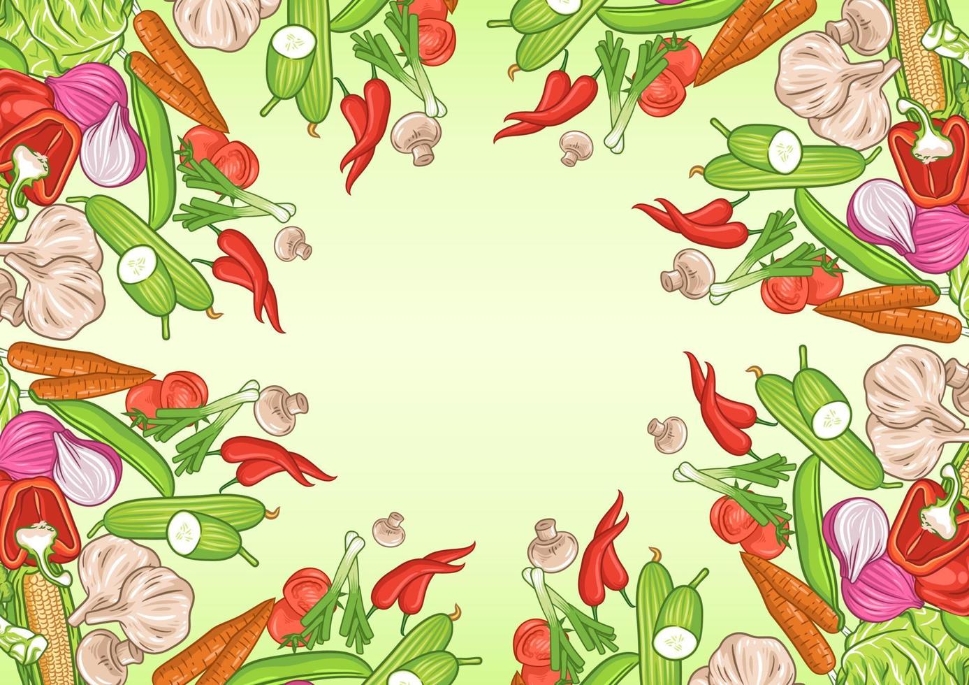 fondo de verduras con espacio de texto vector