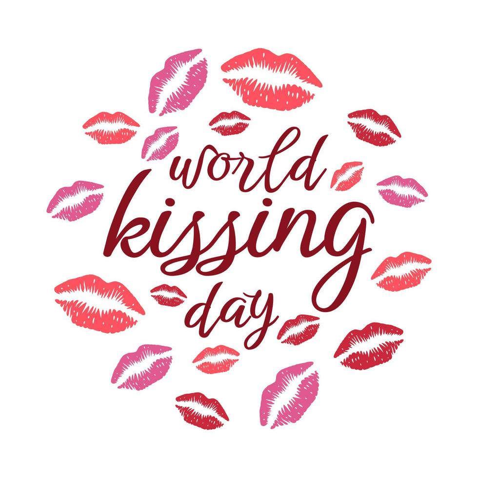 International kissing day vector background