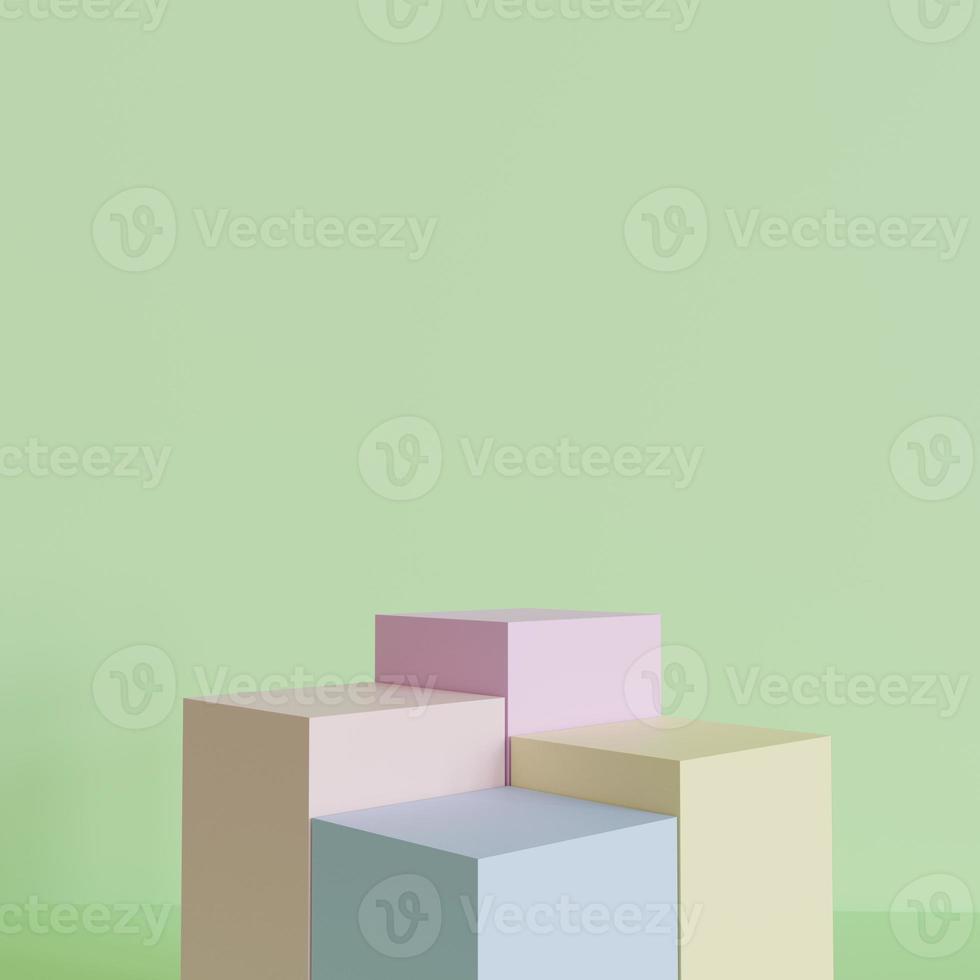 3d rendering, the image of mock-up podium abstract background. pastel podium background can be used as background for cosmetic or any product things banner design photo