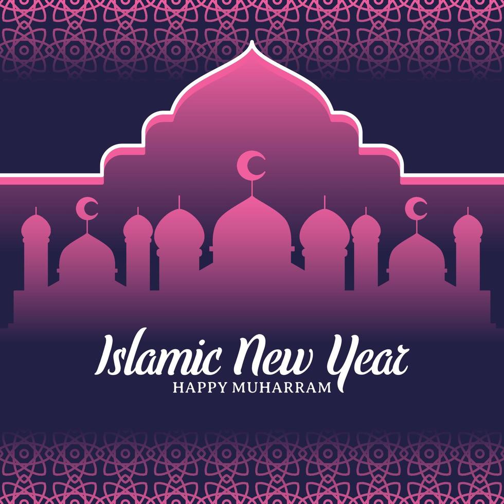 feliz año nuevo islámico fondo vector