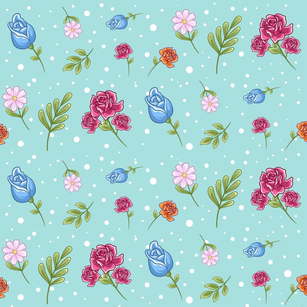 Floral seamless pattern with Leaf vector