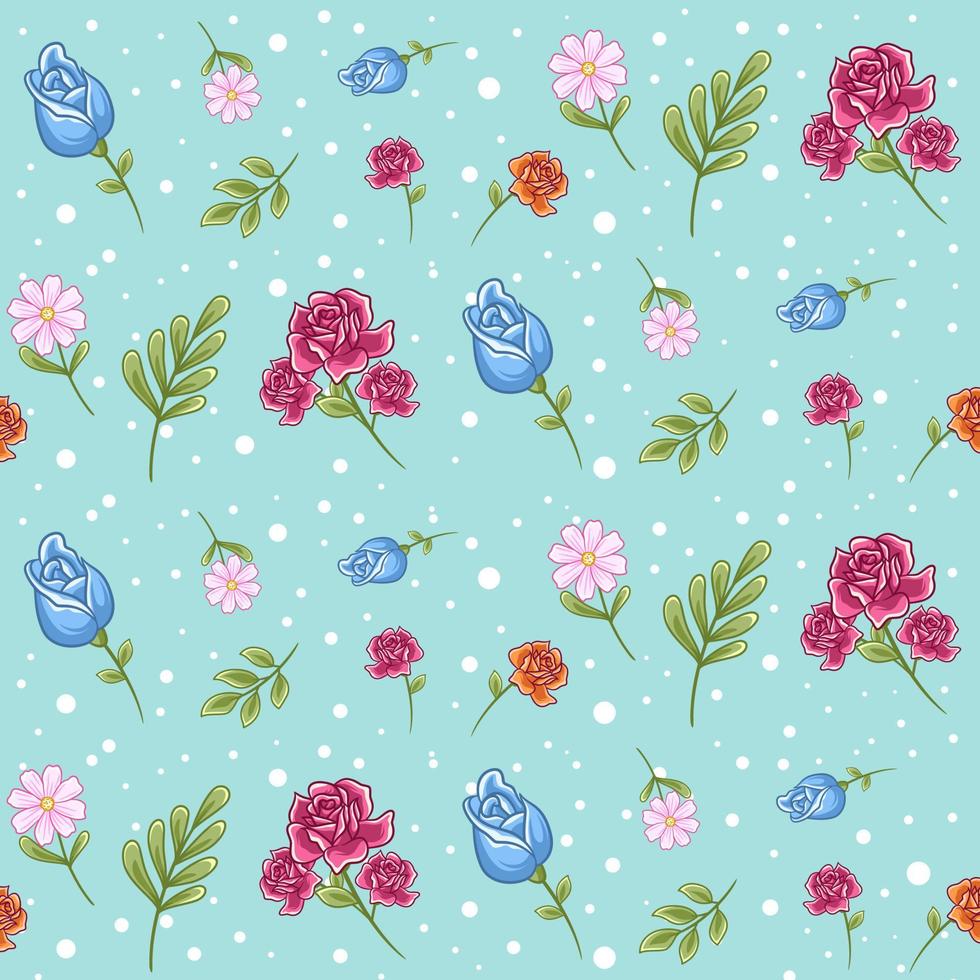 Floral seamless pattern with Leaf vector