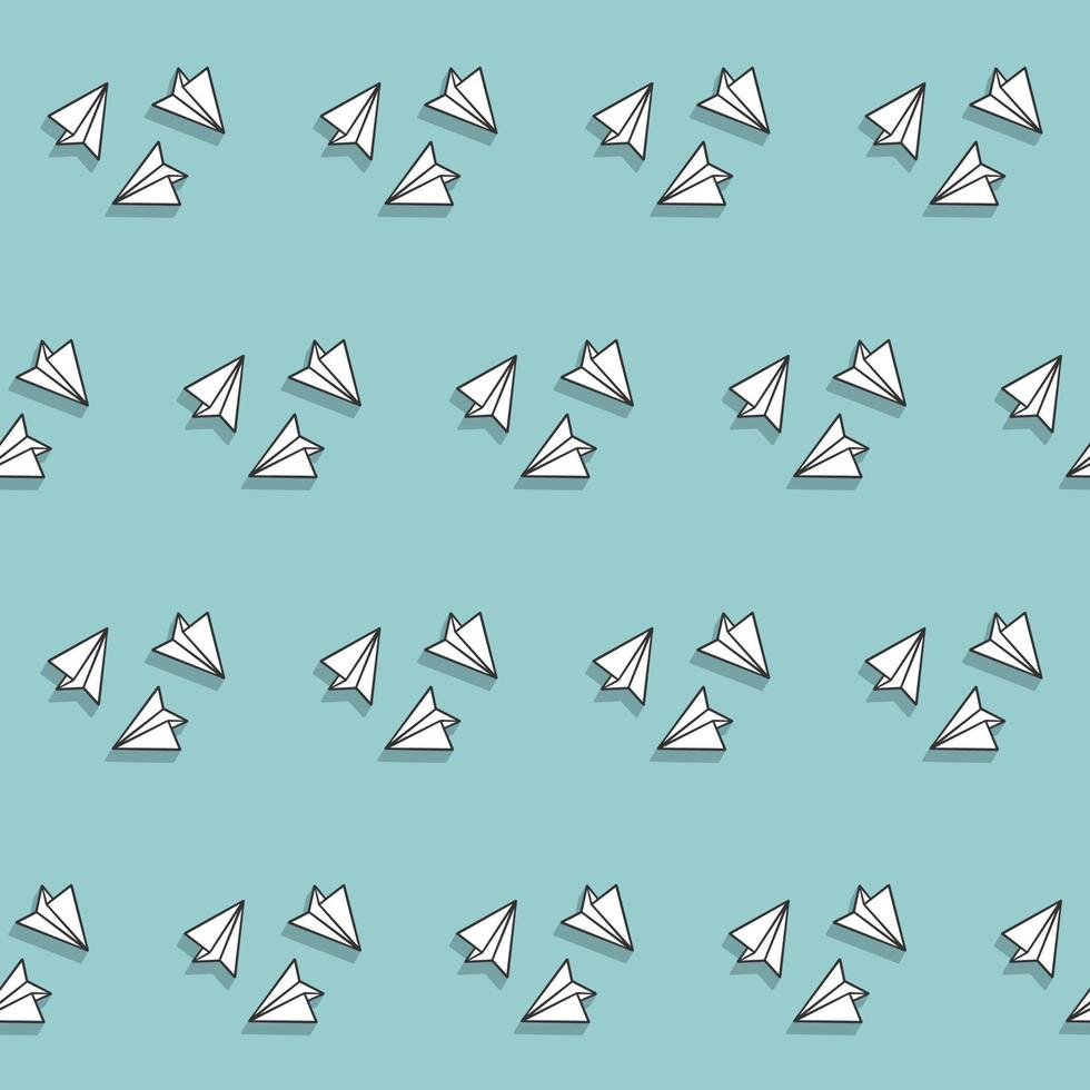 Seamless pattern with paper plane background vector