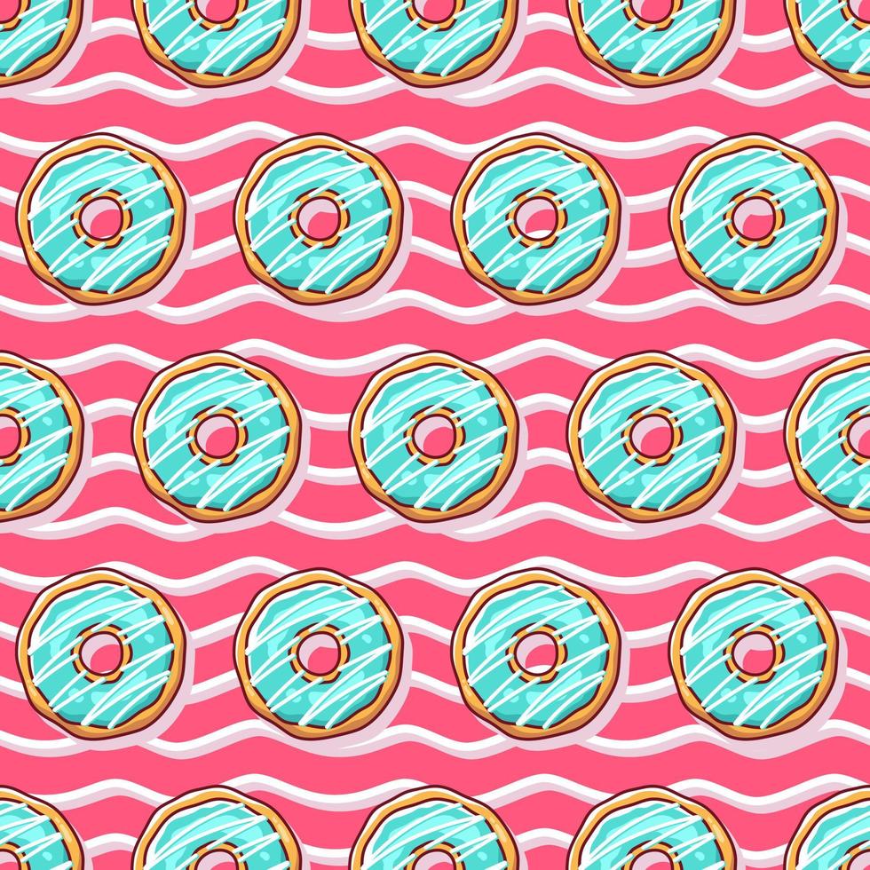 Colorful donuts illustration seamless pattern vector