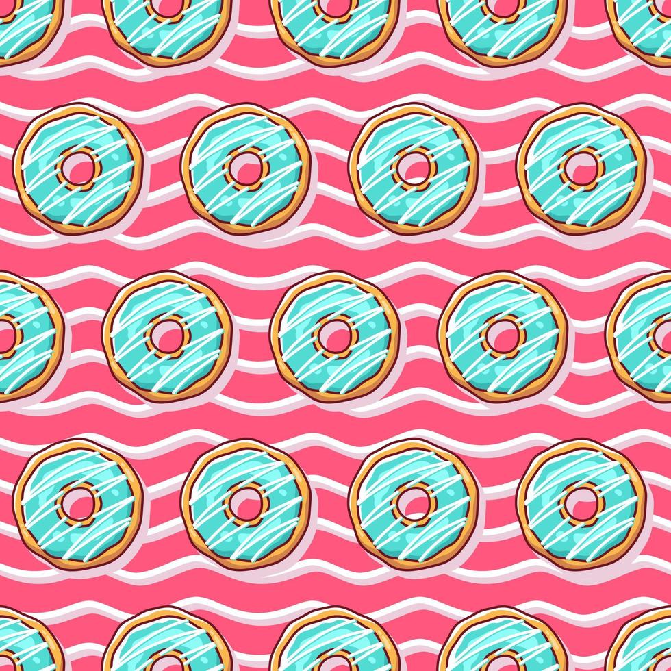 Colorful donuts illustration seamless pattern vector