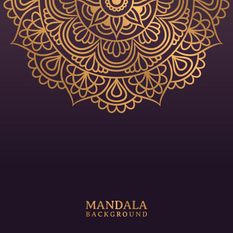 Fondo de mandala de lujo con arabescos dorados. vector