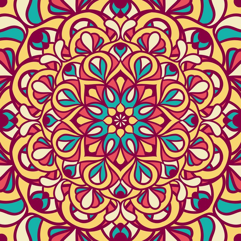Ethnic Mandala Round Ornament Pattern With Colorful vector