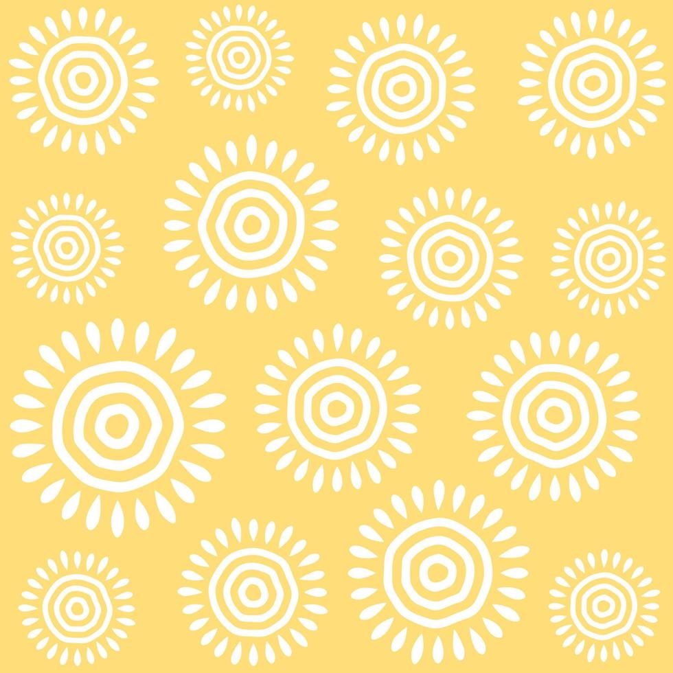 Cute hand drawn sun seamless pattern background vector