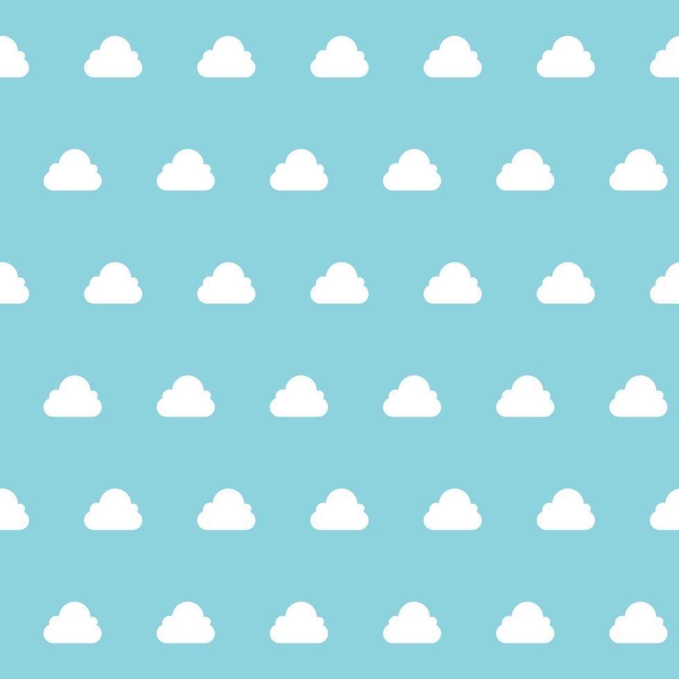 White clouds and blue sky seamless pattern vector