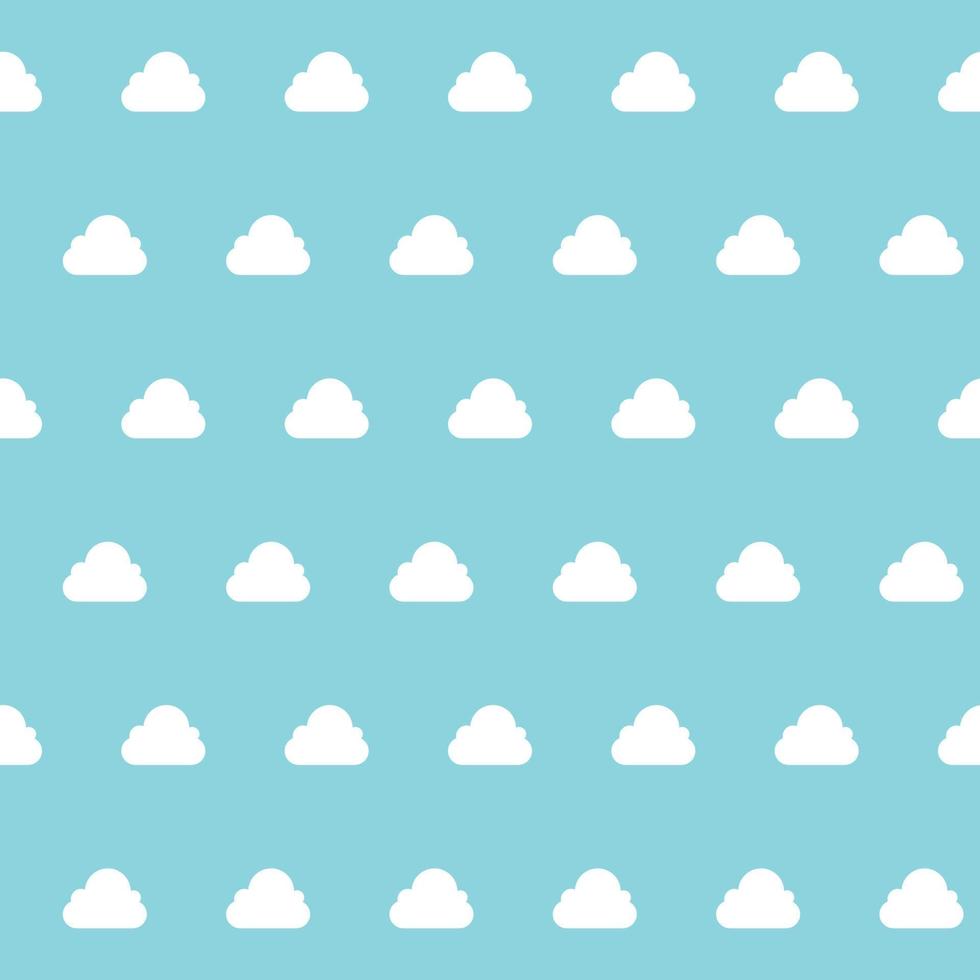 White clouds and blue sky seamless pattern vector