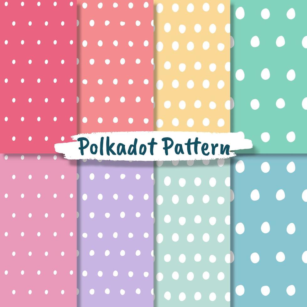 Polka dot pattern collection in pastel colors vector