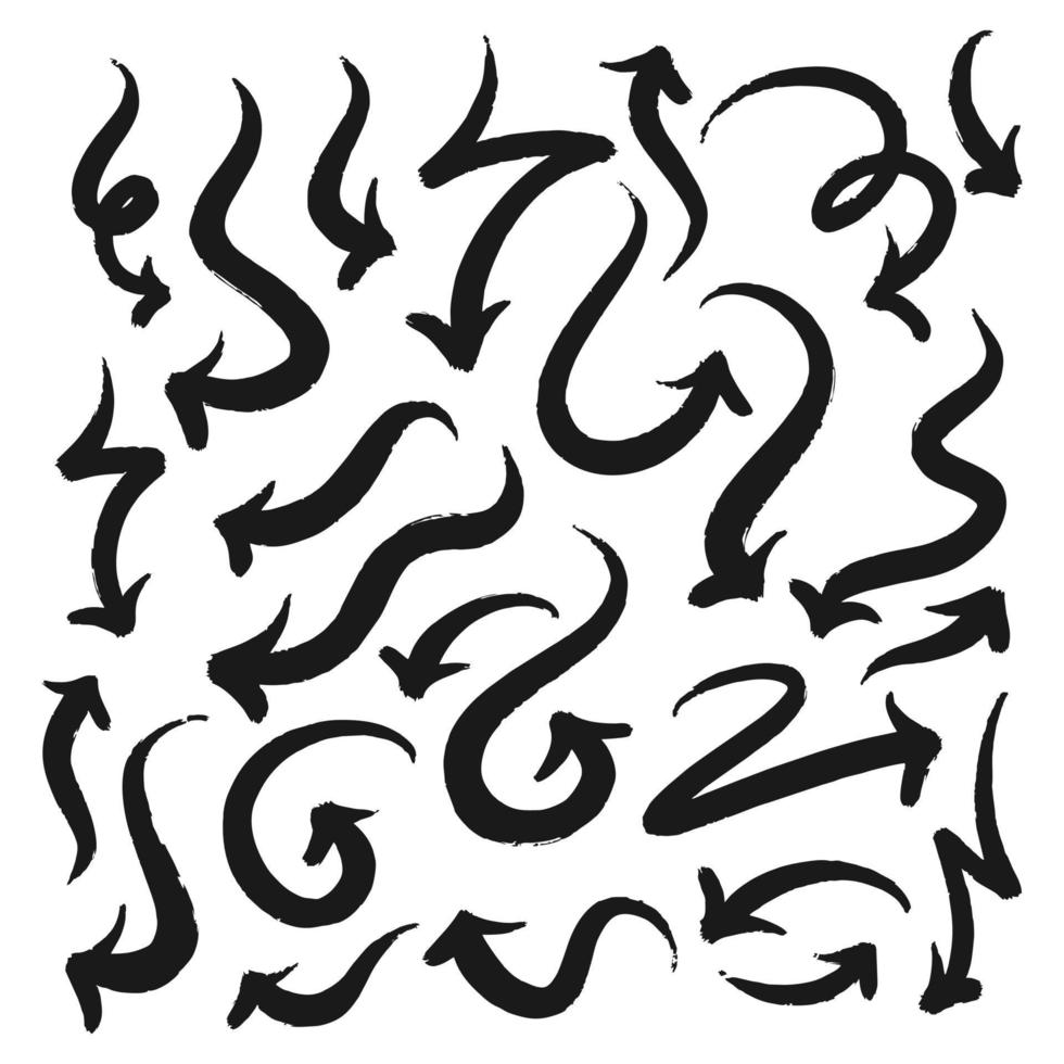 Collection Of Hand Drawn Doodle Style Arrows vector