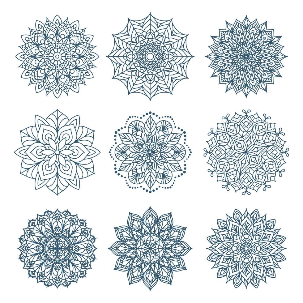 Ornamental decorative mandala pattern design collection vector