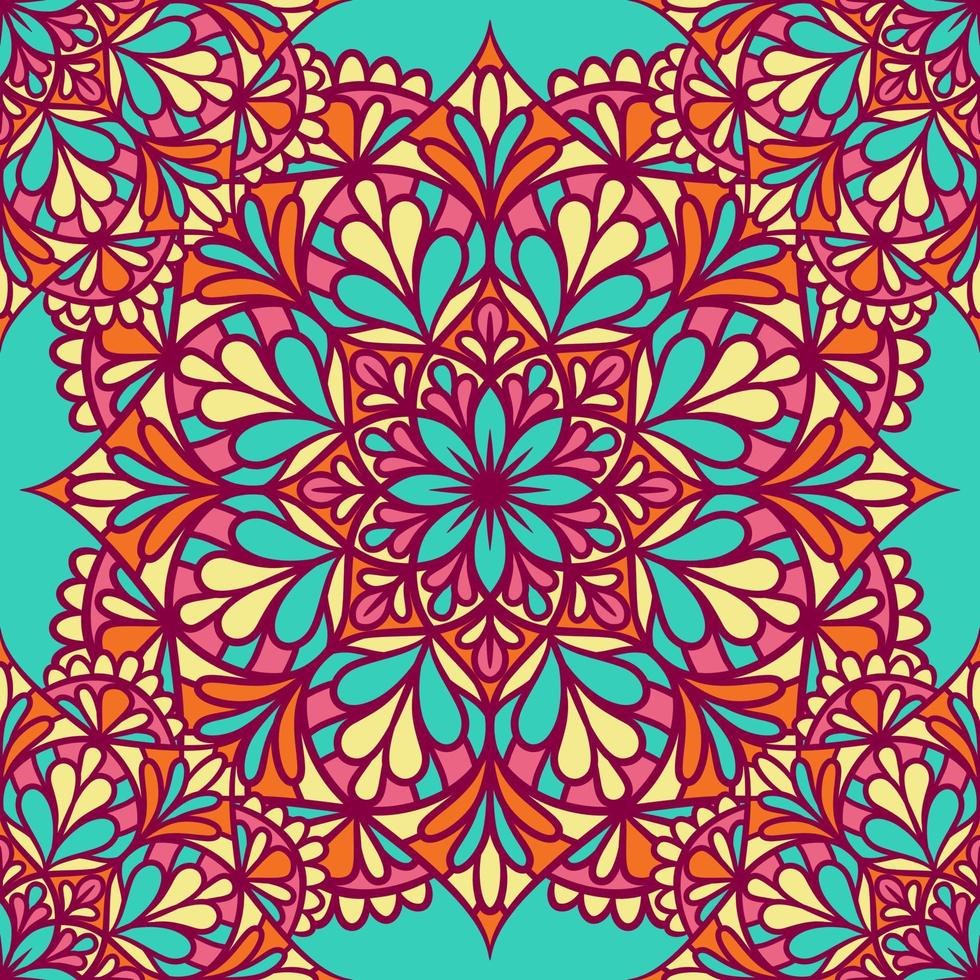 Mandala Round Ornament Seamless Pattern vector