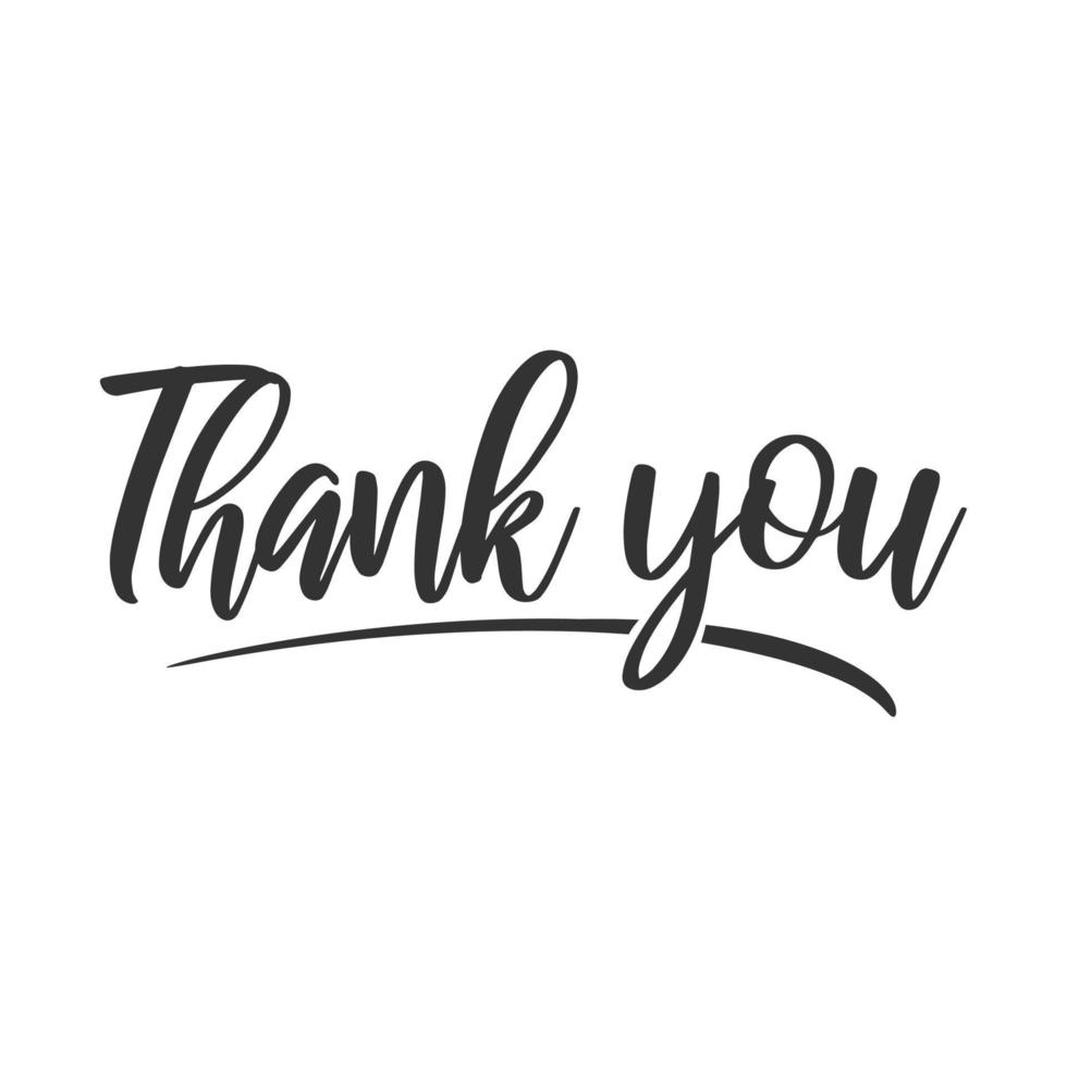 Thank you hand lettering black ink brush calligraphy vector